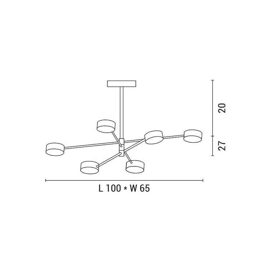 Candeeiro suspenso LED LED/30W/230V 3000K dourado