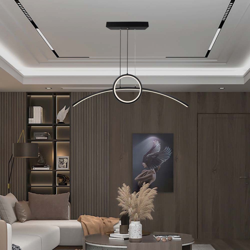 Candeeiro suspenso LED LED/30W/230V 4000K preto