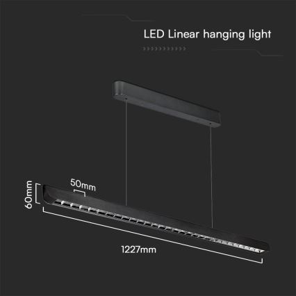 Candeeiro suspenso LED LED/36W/230V 3000/4000/6400K preto