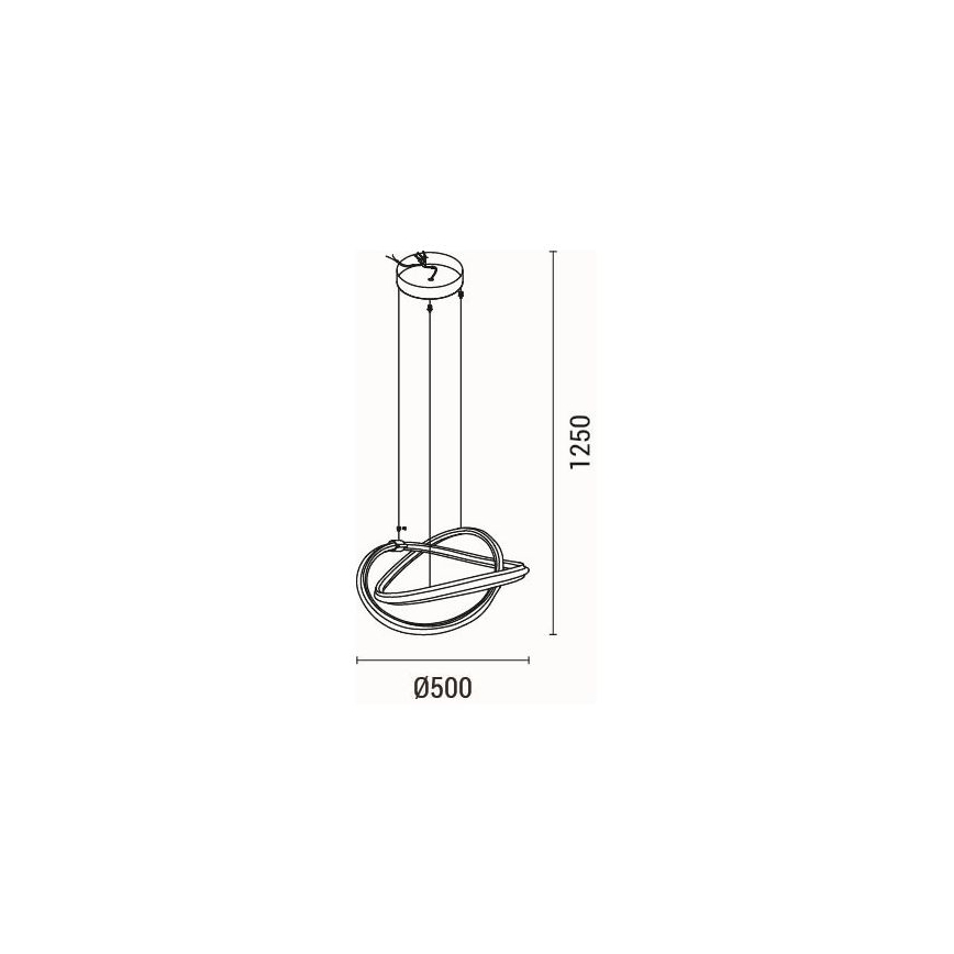 Candeeiro suspenso LED LED/38W/230V 3000K 50x120 cm