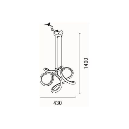 Candeeiro suspenso LED LED/38W/230V 3000K
