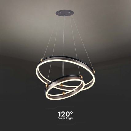 Candeeiro suspenso LED LED/50W/230V 3000K diâmetro 62 cm castanho