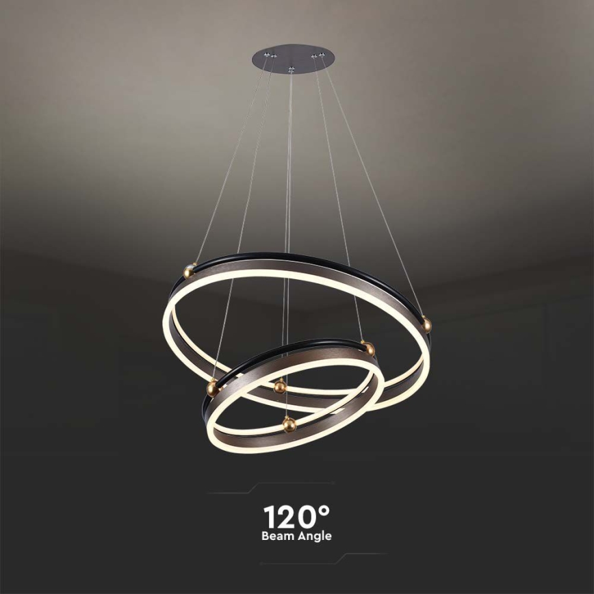 Candeeiro suspenso LED LED/50W/230V 3000K diâmetro 62 cm castanho