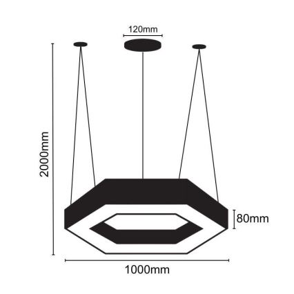 Candeeiro suspenso LED LED/50W/230V 4000K diâmetro 100 cm