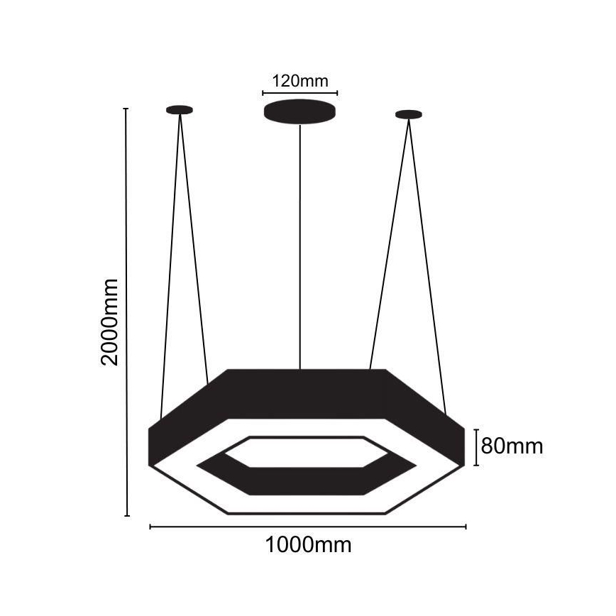 Candeeiro suspenso LED LED/50W/230V 4000K diâmetro 100 cm
