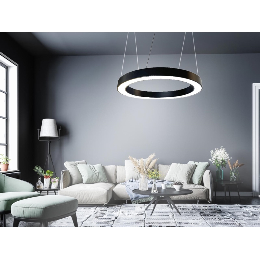 Candeeiro suspenso LED LED/50W/230V 4000K diâmetro 100 cm preto