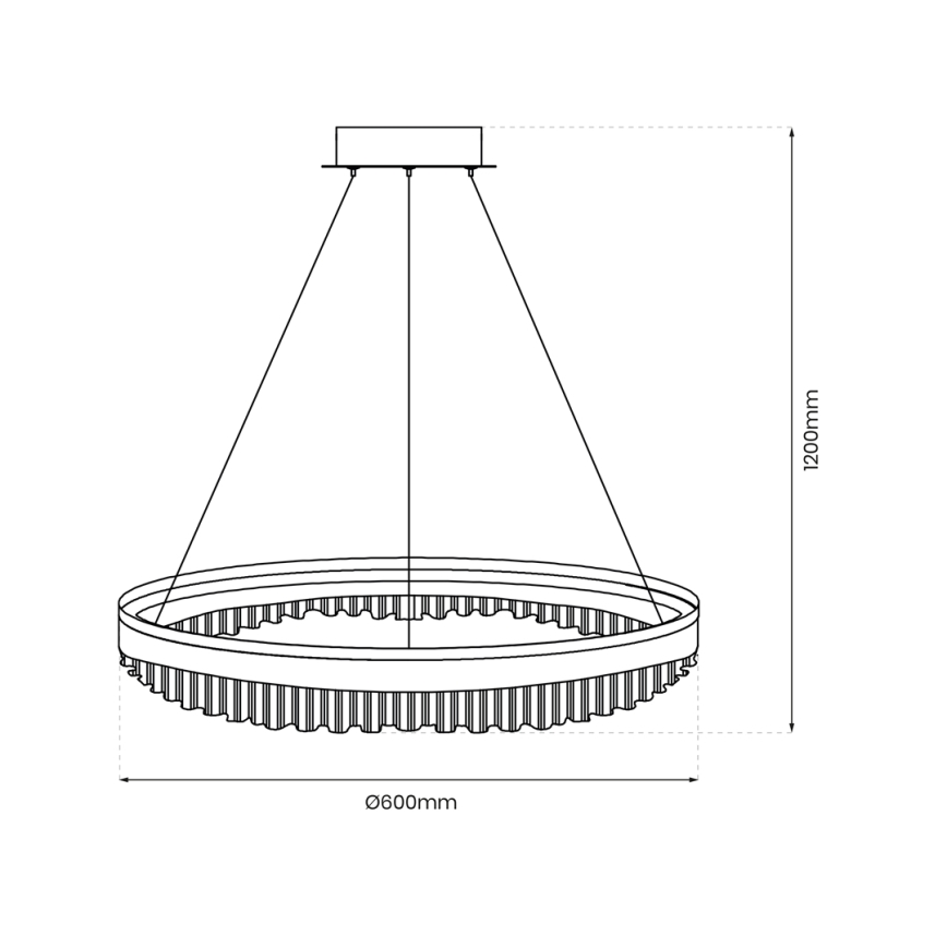 Candeeiro suspenso LED LED/52W/230V diâmetro 60 cm dourado