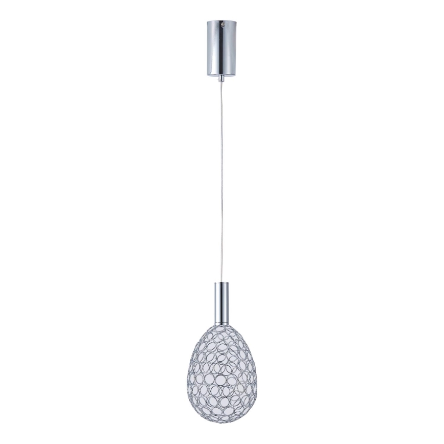 Candeeiro suspenso LED LED/6,3W/230V 3000K cromado brilhante diâmetro 14 cm