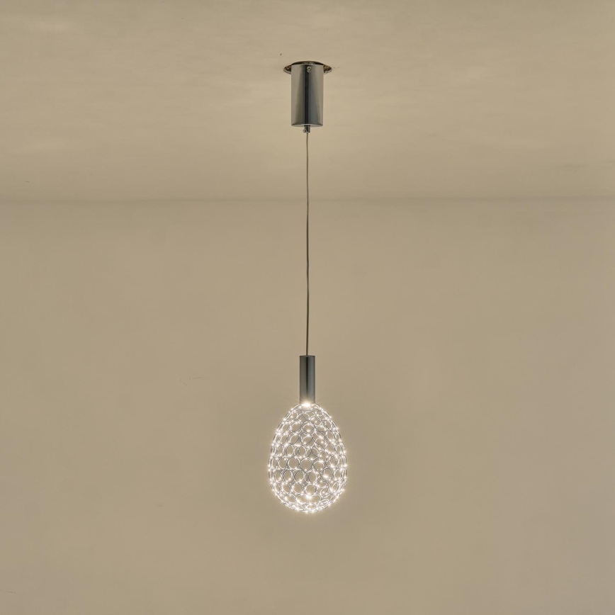 Candeeiro suspenso LED LED/6,3W/230V 3000K cromado brilhante diâmetro 14 cm
