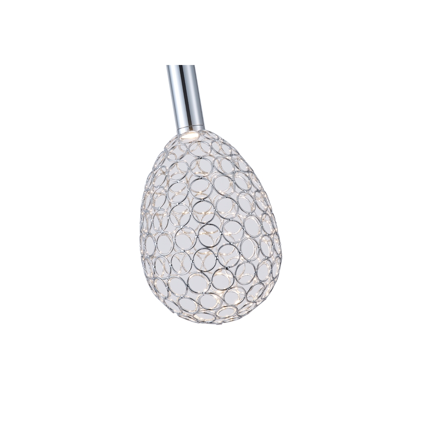 Candeeiro suspenso LED LED/6,3W/230V 3000K cromado brilhante diâmetro 14 cm