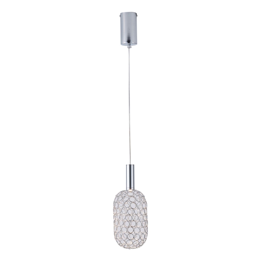 Candeeiro suspenso LED LED/6,3W/230V 3000K cromado brilhante diâmetro 20 cm