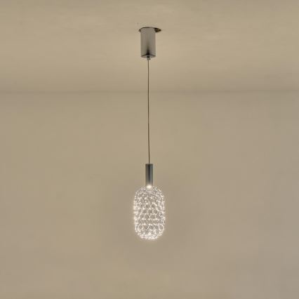 Candeeiro suspenso LED LED/6,3W/230V 3000K cromado brilhante diâmetro 20 cm
