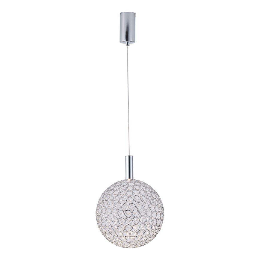 Candeeiro suspenso LED LED/6,3W/230V 3000K cromado brilhante diâmetro 20 cm