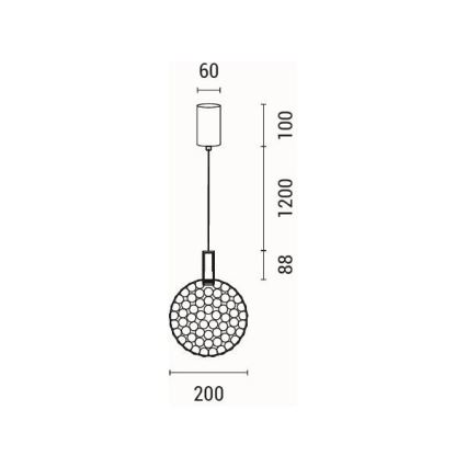 Candeeiro suspenso LED LED/6,3W/230V 3000K cromado brilhante diâmetro 20 cm