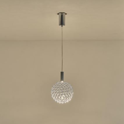 Candeeiro suspenso LED LED/6,3W/230V 3000K cromado brilhante diâmetro 25 cm