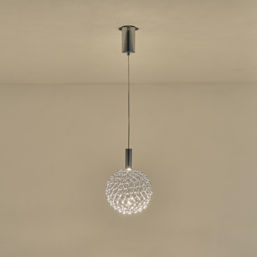 Candeeiro suspenso LED LED/6,3W/230V 3000K cromado brilhante diâmetro 25 cm