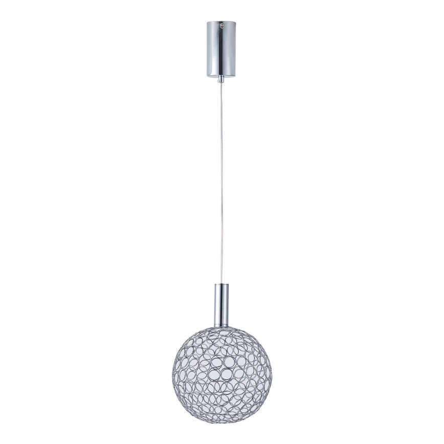 Candeeiro suspenso LED LED/6,3W/230V 3000K cromado brilhante diâmetro 25 cm