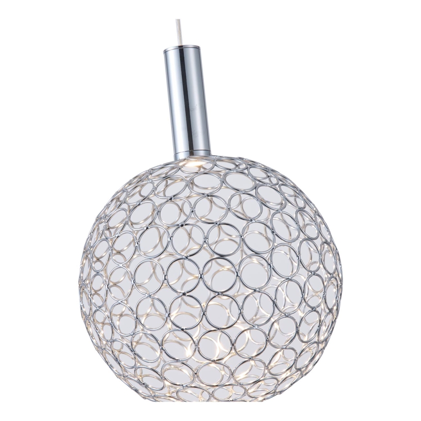 Candeeiro suspenso LED LED/6,3W/230V 3000K cromado brilhante diâmetro 25 cm