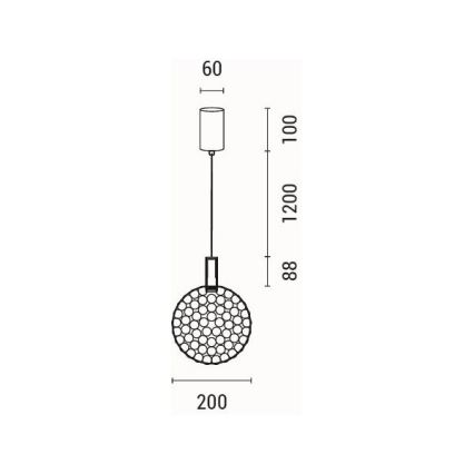 Candeeiro suspenso LED LED/6,3W/230V 3000K cromado brilhante diâmetro 25 cm