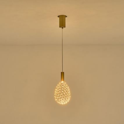 Candeeiro suspenso LED LED/6,3W/230V 3000K dourado diâmetro 14 cm