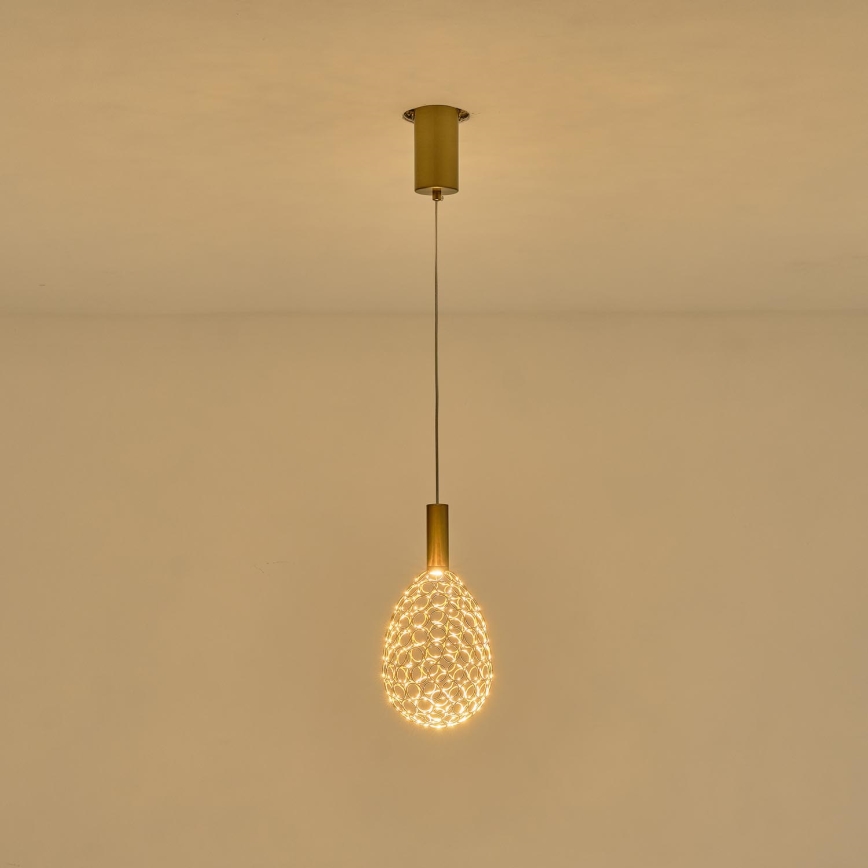 Candeeiro suspenso LED LED/6,3W/230V 3000K dourado diâmetro 14 cm