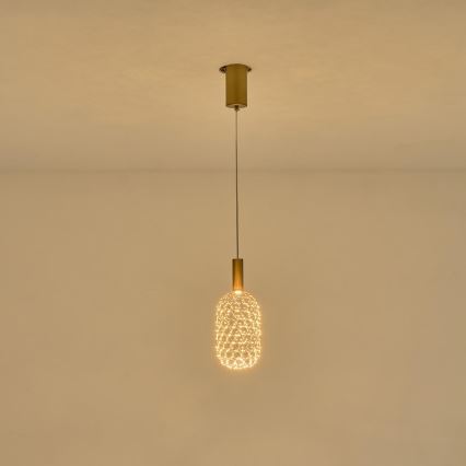Candeeiro suspenso LED LED/6,3W/230V 3000K dourado diâmetro 20 cm