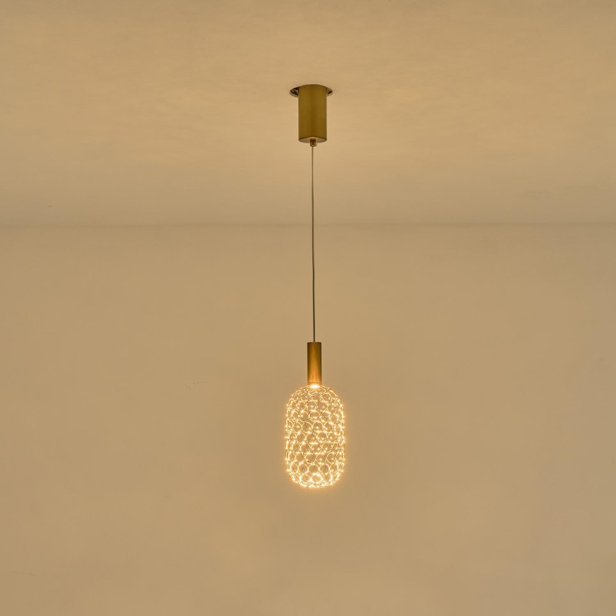 Candeeiro suspenso LED LED/6,3W/230V 3000K dourado diâmetro 20 cm