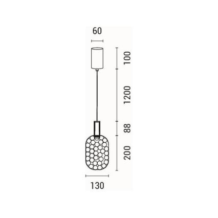 Candeeiro suspenso LED LED/6,3W/230V 3000K dourado diâmetro 20 cm