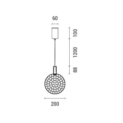 Candeeiro suspenso LED LED/6,3W/230V 3000K dourado diâmetro 20 cm