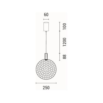 Candeeiro suspenso LED LED/6,3W/230V 3000K dourado diâmetro 25 cm