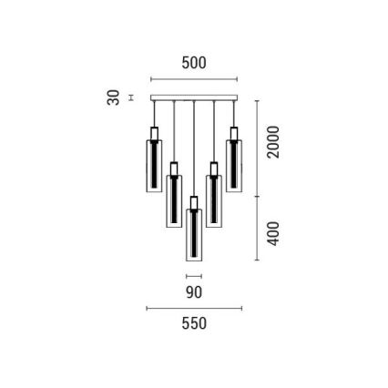Candeeiro suspenso LED LED/60W/230V 3000K