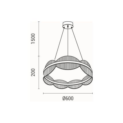 Candeeiro suspenso LED LED/60W/230V 3000K