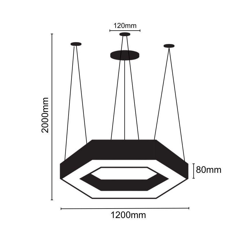 Candeeiro suspenso LED LED/60W/230V 4000K diâmetro 120 cm