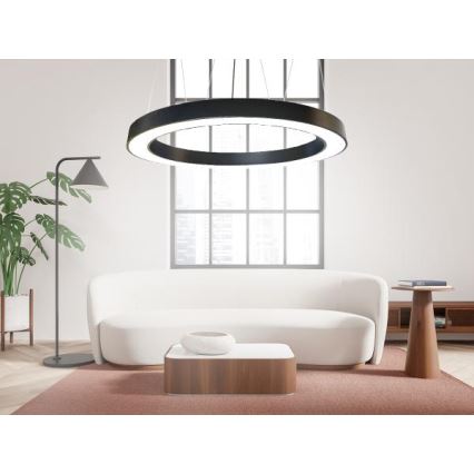 Candeeiro suspenso LED LED/60W/230V 4000K diâmetro 120 cm preto