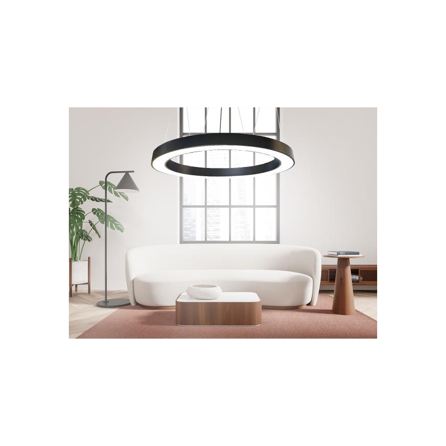 Candeeiro suspenso LED LED/60W/230V 4000K diâmetro 120 cm preto