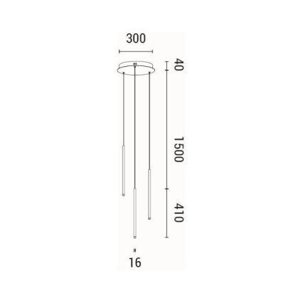 Candeeiro suspenso LED LED/6W/230V 3000K diâmetro 30 cm