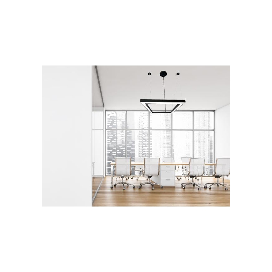 Candeeiro suspenso LED LED/70W/230V 4000K 100x100 cm preto