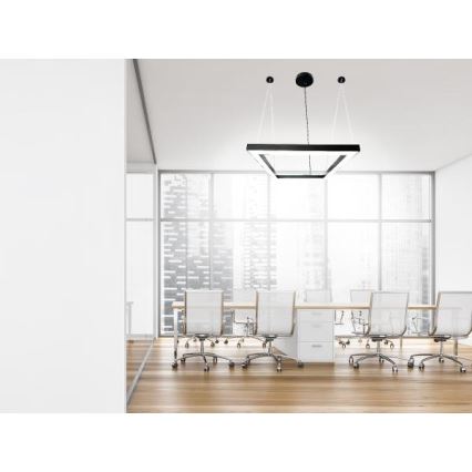 Candeeiro suspenso LED LED/70W/230V 4000K 100x100 cm preto