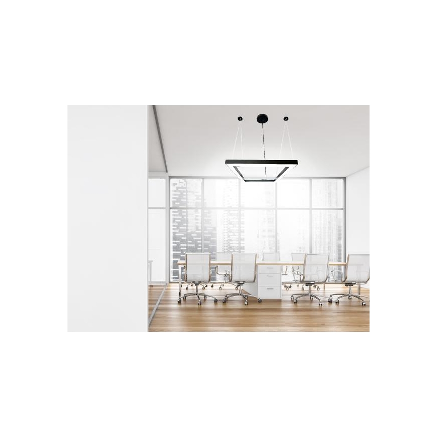 Candeeiro suspenso LED LED/70W/230V 4000K 100x100 cm preto