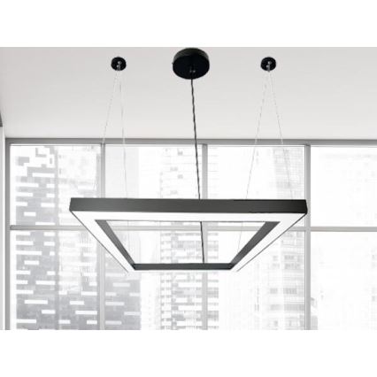 Candeeiro suspenso LED LED/70W/230V 4000K 100x100 cm preto