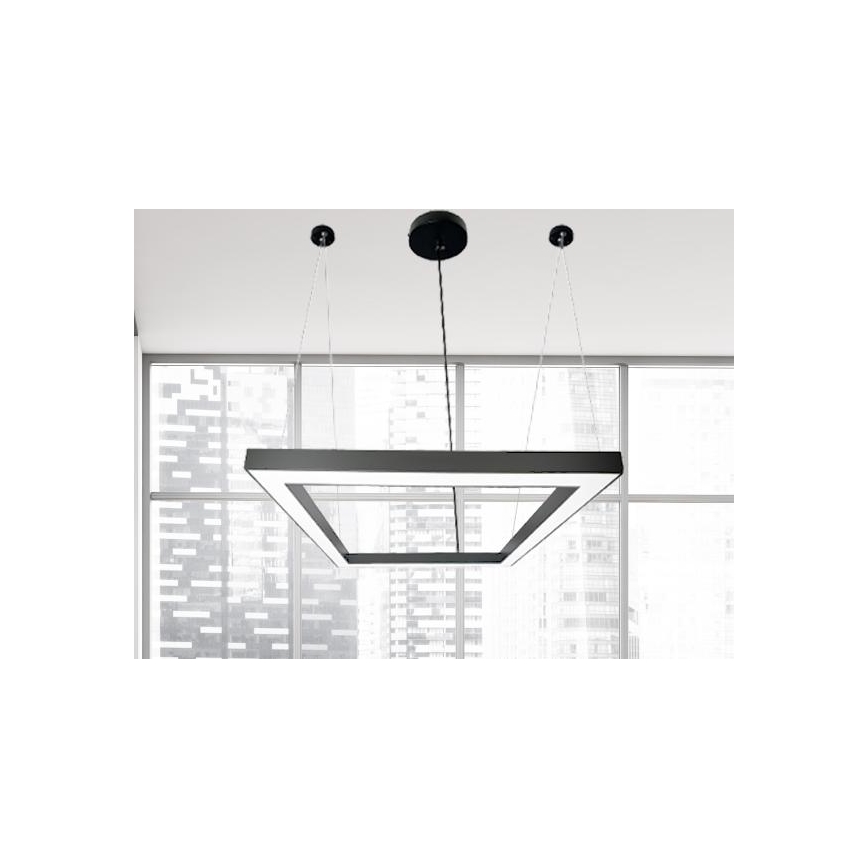 Candeeiro suspenso LED LED/70W/230V 4000K 100x100 cm preto