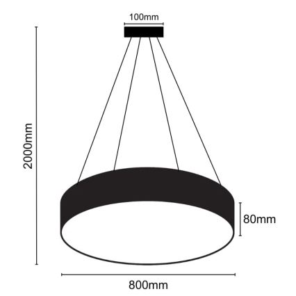 Candeeiro suspenso LED LED/70W/230V 4000K diâmetro 80 cm