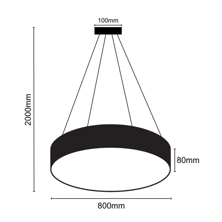 Candeeiro suspenso LED LED/70W/230V 4000K diâmetro 80 cm