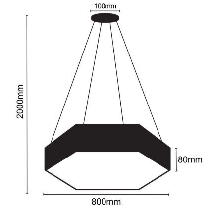 Candeeiro suspenso LED LED/70W/230V 4000K diâmetro 80 cm