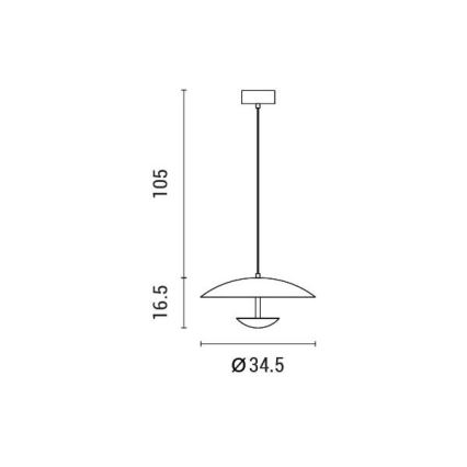 Candeeiro suspenso LED LED/7W/230V 3000K diâmetro 34,5 cm