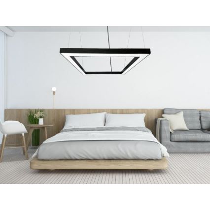 Candeeiro suspenso LED LED/80W/230V 4000K 120x120 cm preto