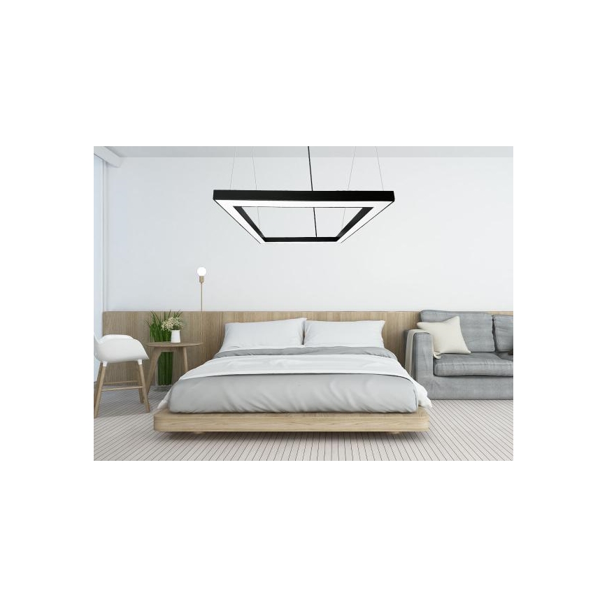Candeeiro suspenso LED LED/80W/230V 4000K 120x120 cm preto