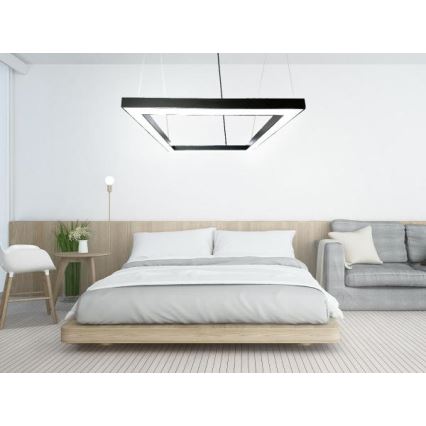 Candeeiro suspenso LED LED/80W/230V 4000K 120x120 cm preto
