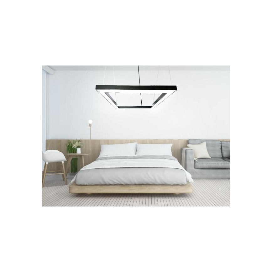Candeeiro suspenso LED LED/80W/230V 4000K 120x120 cm preto