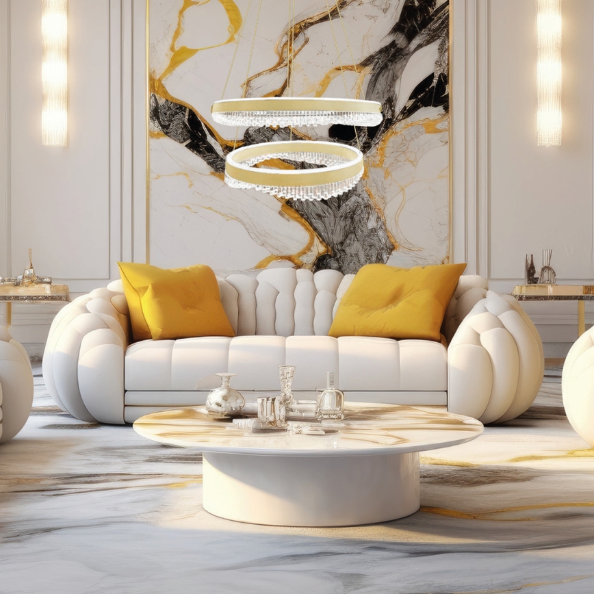 Candeeiro suspenso LED LED/85W/230V diâmetro 60 cm dourado